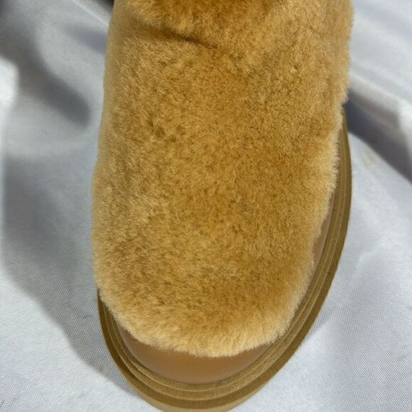 FREE PEOPLE HAPPY THOUGHTS FUR BOOTS IN CAMEL NAVY AND WHITE 37.5 EU - Picture 9 of 11